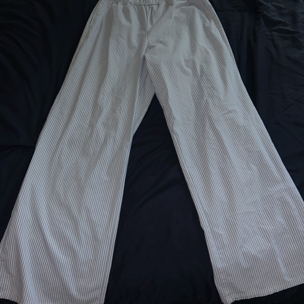 Hollister Blue and White Striped Sleep Pants